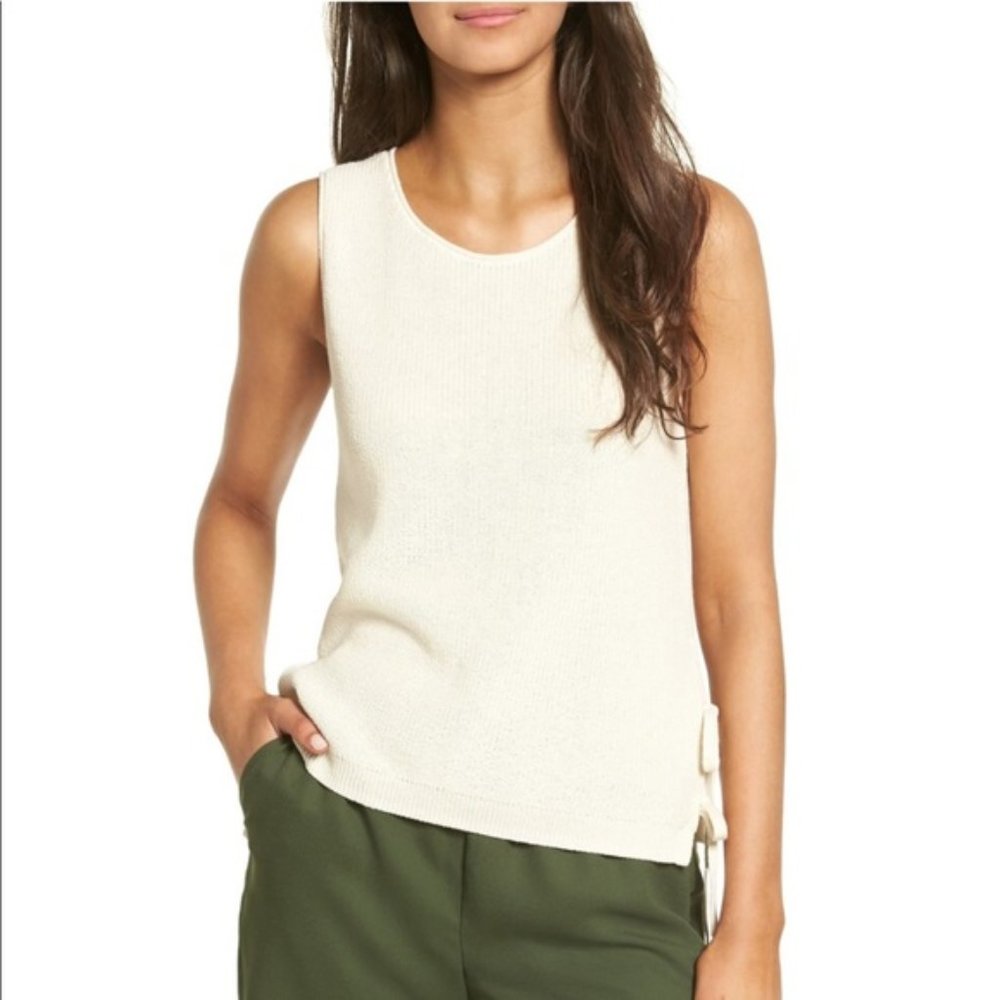 Madewell Side Tie Sweater Tank in White NWOT